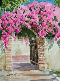Sadia Arif, 11 x 14 Inch, Water Color on Paper,  Floral Painting, AC-SAD-004